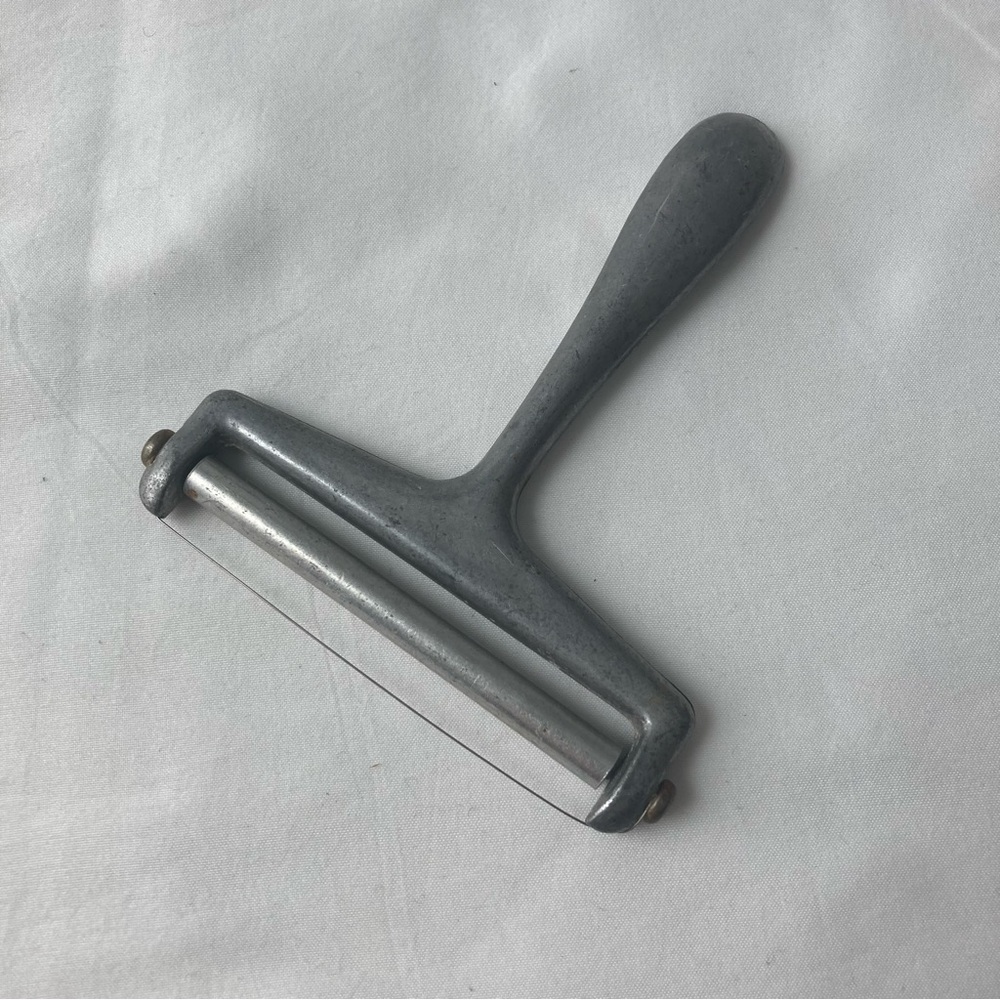 Vintage Cast Aluminum Cheese Slicer Wire & Roller Cutter Taiwan Mid Century MCM